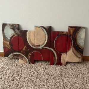 Fun Wall Decor, Red, Canvas, Circles